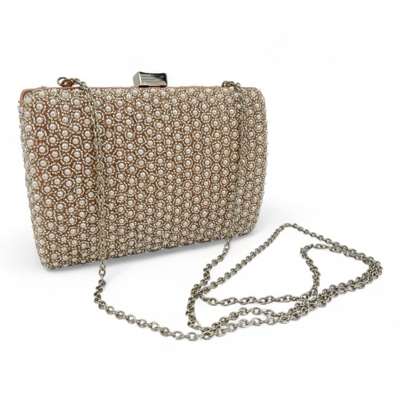 Rosantica Santi Beaded Imitation Pearl Chain Clutch Bag Purse - Picture 1 of 12